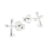 Rounded Crucifix Cross Sterling Silver 925 Stud Earrings