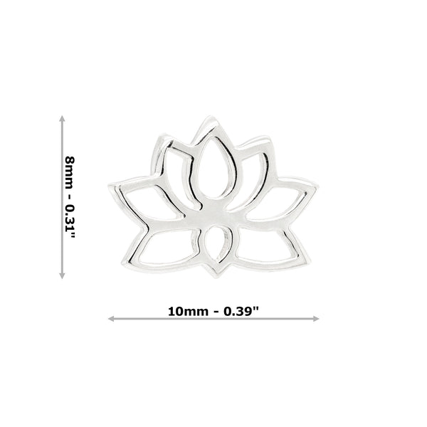 Lotus Flower Sterling Silver 925 Stud Earrings