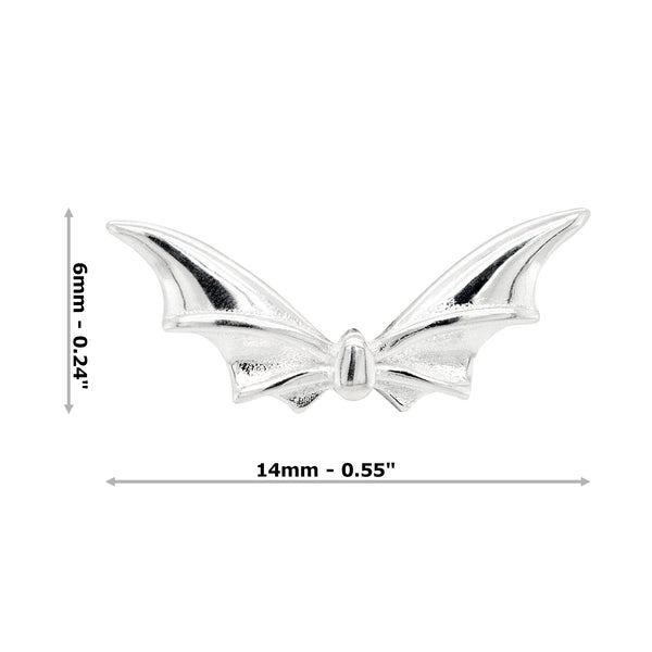 Halloween Bat Wings Sterling Silver 925 Stud Earrings