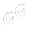 Cresent Moon Cage Sterling Silver 925 Stud Earrings