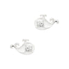 Whale Spurting Sterling Silver 925 Stud Earrings