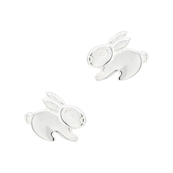 Easter Bunny Sterling Silver 925 Stud Earrings