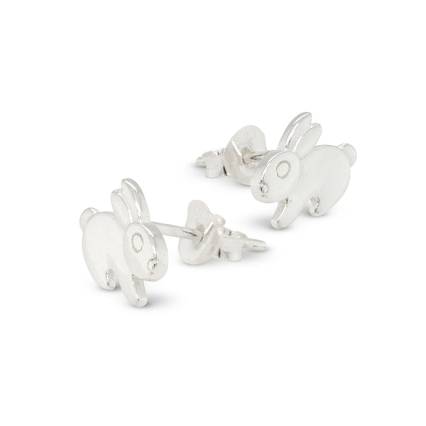 Easter Bunny Sterling Silver 925 Stud Earrings