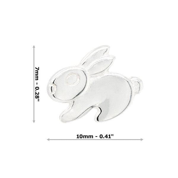 Easter Bunny Sterling Silver 925 Stud Earrings