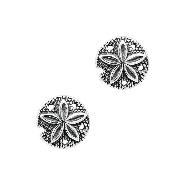 Urchin Sand Dollar Sterling Silver 925 Stud Earrings