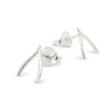 Lucky Wishbone Sterling Silver 925 Stud Earrings