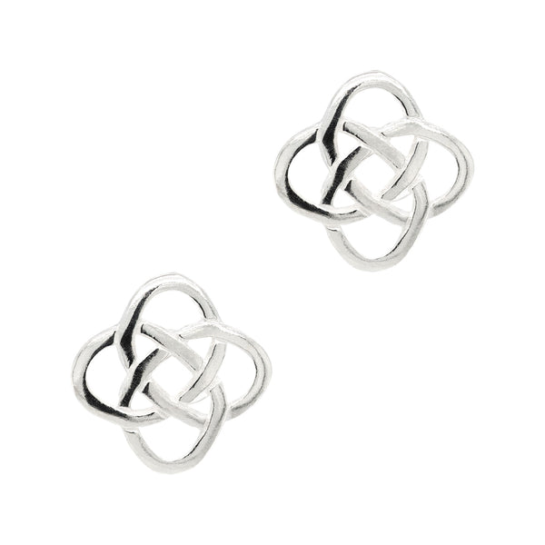 Celtic Knot Shield Sterling Silver 925 Stud Earrings