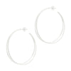 Large Double Hoop Sterling Silver 925 Stud Earrings