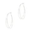 Large Double Hoop Sterling Silver 925 Stud Earrings