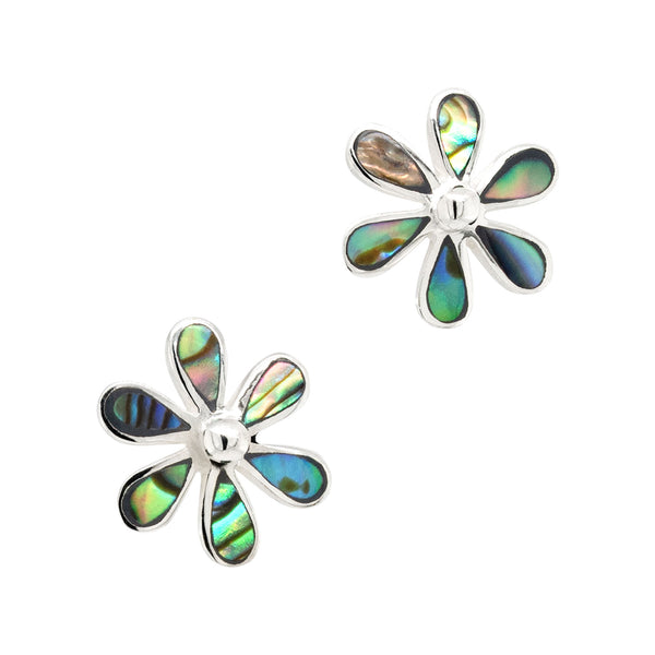 Abalone Mother of Pearl Sterling Silver 925 Stud Earrings