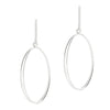 Double Oval Hoop Stem Sterling Silver 925 Stud Earrings