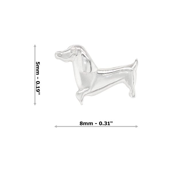 Dachshund Sausage Dog Sterling Silver 925 Stud Earrings