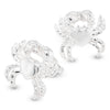 Crab Crustacean Cubic Zirconia Sterling Silver 925 Stud Earrings