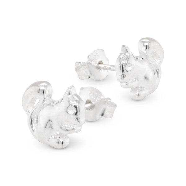 Squirrel Sterling Silver 925 Stud Earrings