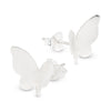 Butterfly Angled Wings Sterling Silver 925 Stud Earrings