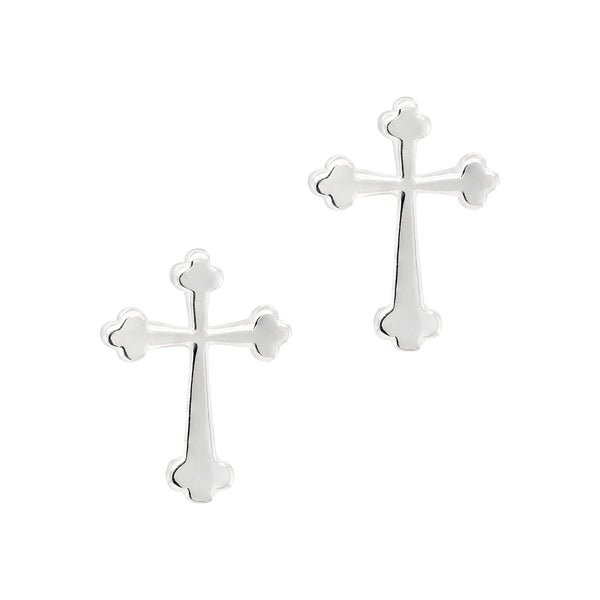 Gothic Crucifix Cross Sterling Silver 925 Stud Earrings