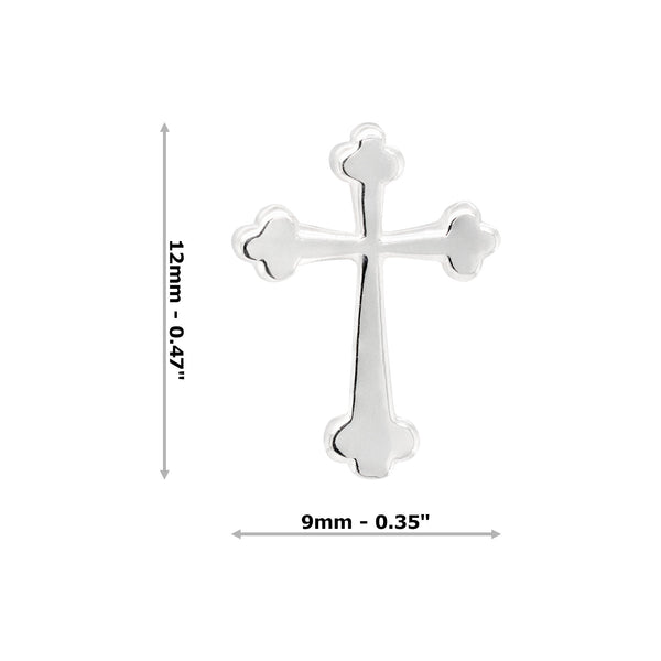 Gothic Crucifix Cross Sterling Silver 925 Stud Earrings