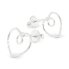 Heart Continuous Loop Sterling Silver 925 Stud Earrings