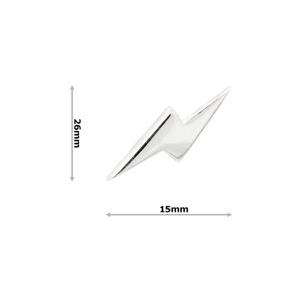 Lightning Bolt Flash Sterling Silver 925 Stud Earrings