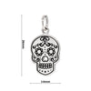 925 sterling silver sugar skull flower eyes pendant