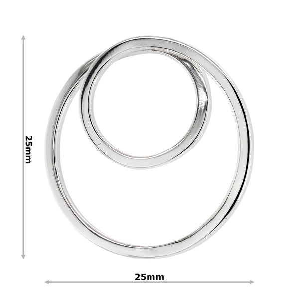 925 sterling silver double hoop pendant