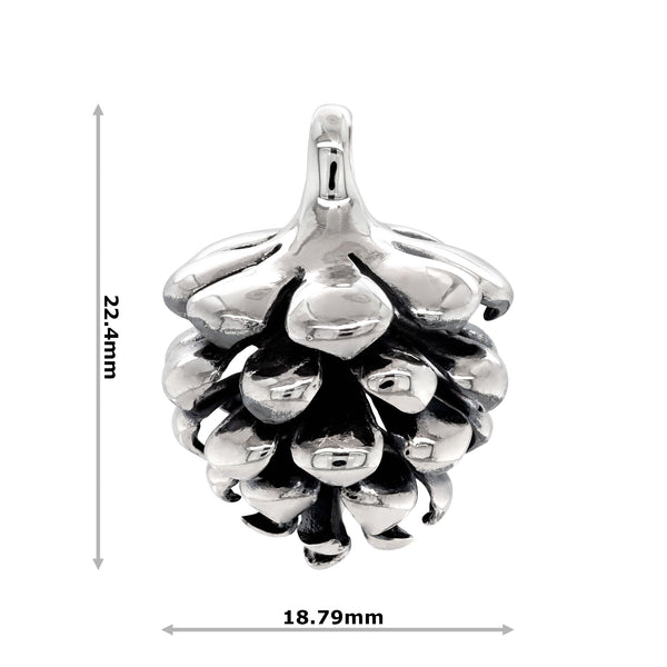 925 sterling silver pinecone pendant