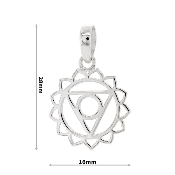 925 sterling silver throat chakra mandala pendant