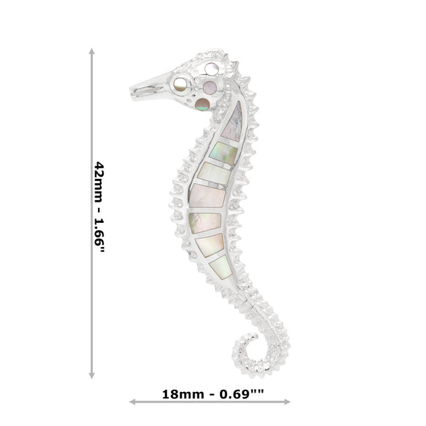 Seahorse Shell Sterling Silver 925 Pendant