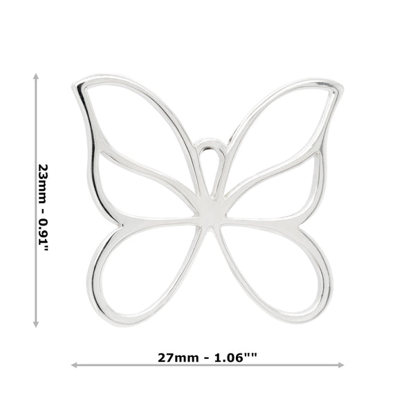 Butterfly Cutout Sterling Silver 925 Pendant