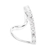 Love Heart Twist Asymmetric Cubic Zirconia Sterling Silver 925 Pendant