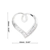 Love Heart Twist Cubic Zirconia Sterling Silver 925 Pendant