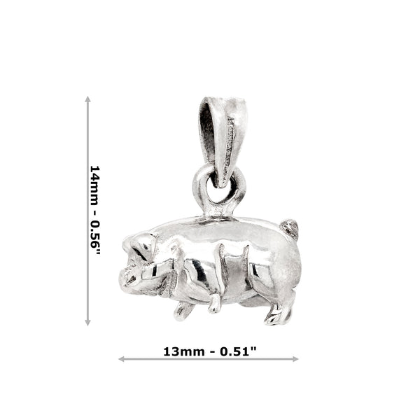 Pig Boar Sterling Silver 925 Pendant