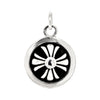 Fleur De Lis Cross Round Sterling Silver 925 Pendant