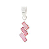 Triple Slanted Rectangle Coloured Shell Sterling Silver 925 Pendant