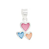 Trio Heart Coloured Shell Sterling Silver 925 Pendant