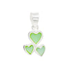 Trio Heart Coloured Shell Sterling Silver 925 Pendant