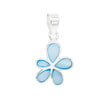 Five Petal Flower Coloured Shell Sterling Silver 925 Pendant