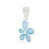 Five Petal Flower Coloured Shell Sterling Silver 925 Pendant