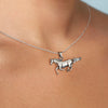 Horse Galloping Sterling Silver 925 Pendant