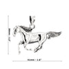 Horse Galloping Sterling Silver 925 Pendant