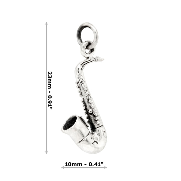 Saxophone Sterling Silver 925 Pendant