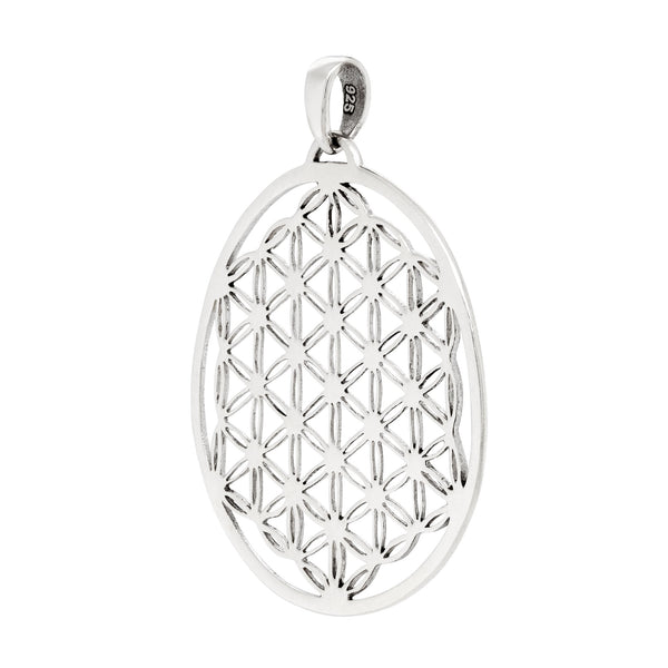 Flower of Life Circular Sterling Silver 925 Pendant