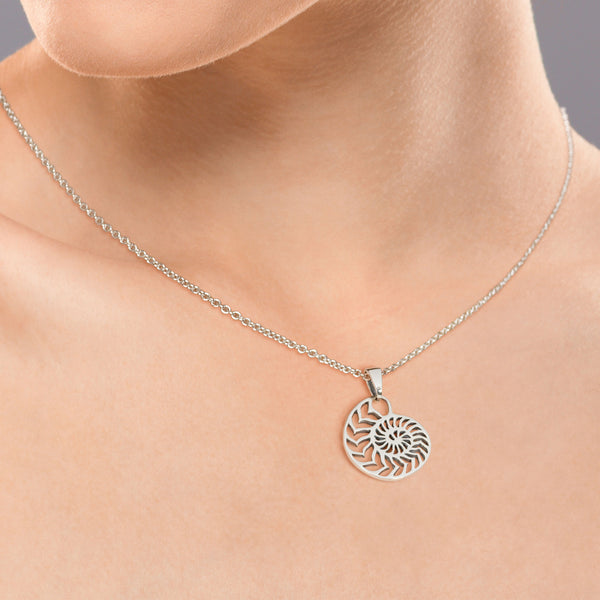 Nautilus Shell Cross Section Sterling Silver 925 Pendant