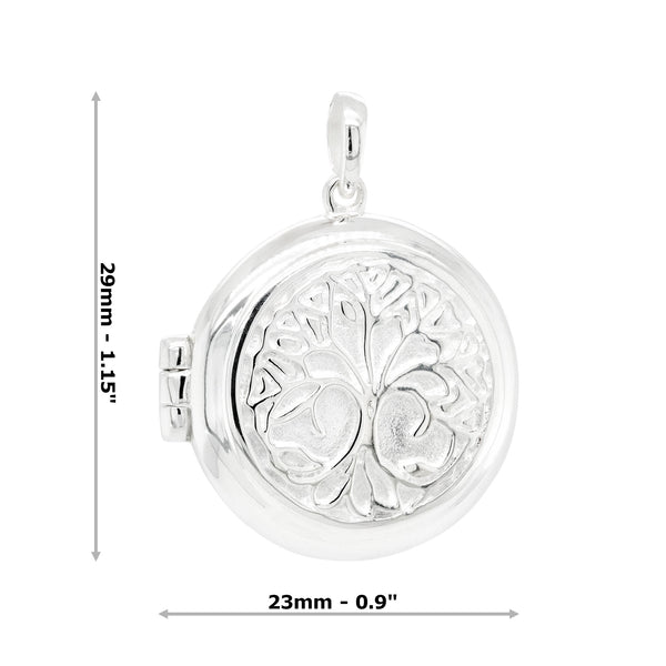 Tree of Life Circular Sterling Silver 925 Locket