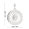 Mandala Flower Circular Sterling Silver 925 Pendant