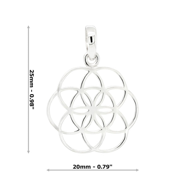 Seed of Life Mandala Sterling Silver 925 Pendant