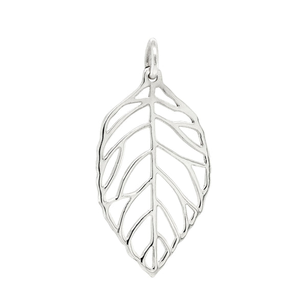 Plant Leaf Cutout Sterling Silver 925 Pendant