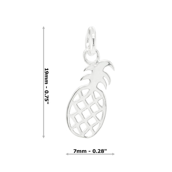 Pineapple Cutout Sterling Silver 925 Pendant Charm