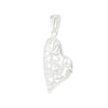 Love Heart Flower Bouquet Cutout Sterling Silver 925 Pendant