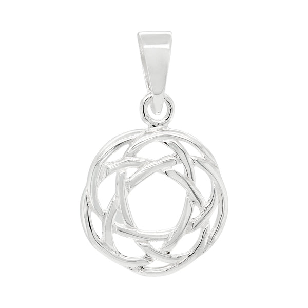 Rose Celtic Knot Sterling Silver 925 Pendant Charm